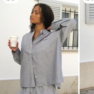 Djerf Avenue Gray Button Down Shirt